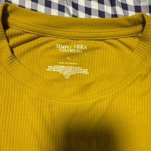 Simply Vera Vera Wang Women’s Yellow Crewneck Ribbed Top